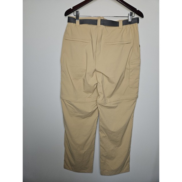 LL Bean Hiking Pant Men M Khaki Outdoor Convertible Zip Off Gorpcore Fish UPF 50 - Picture 4 of 11